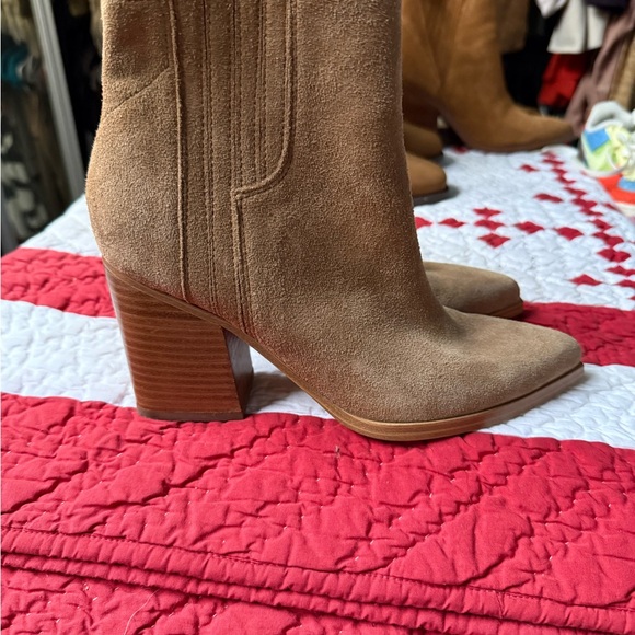 Tan Suede LTD Oshay Ankle Boots by Marc Fisher - Picture 1 of 4
